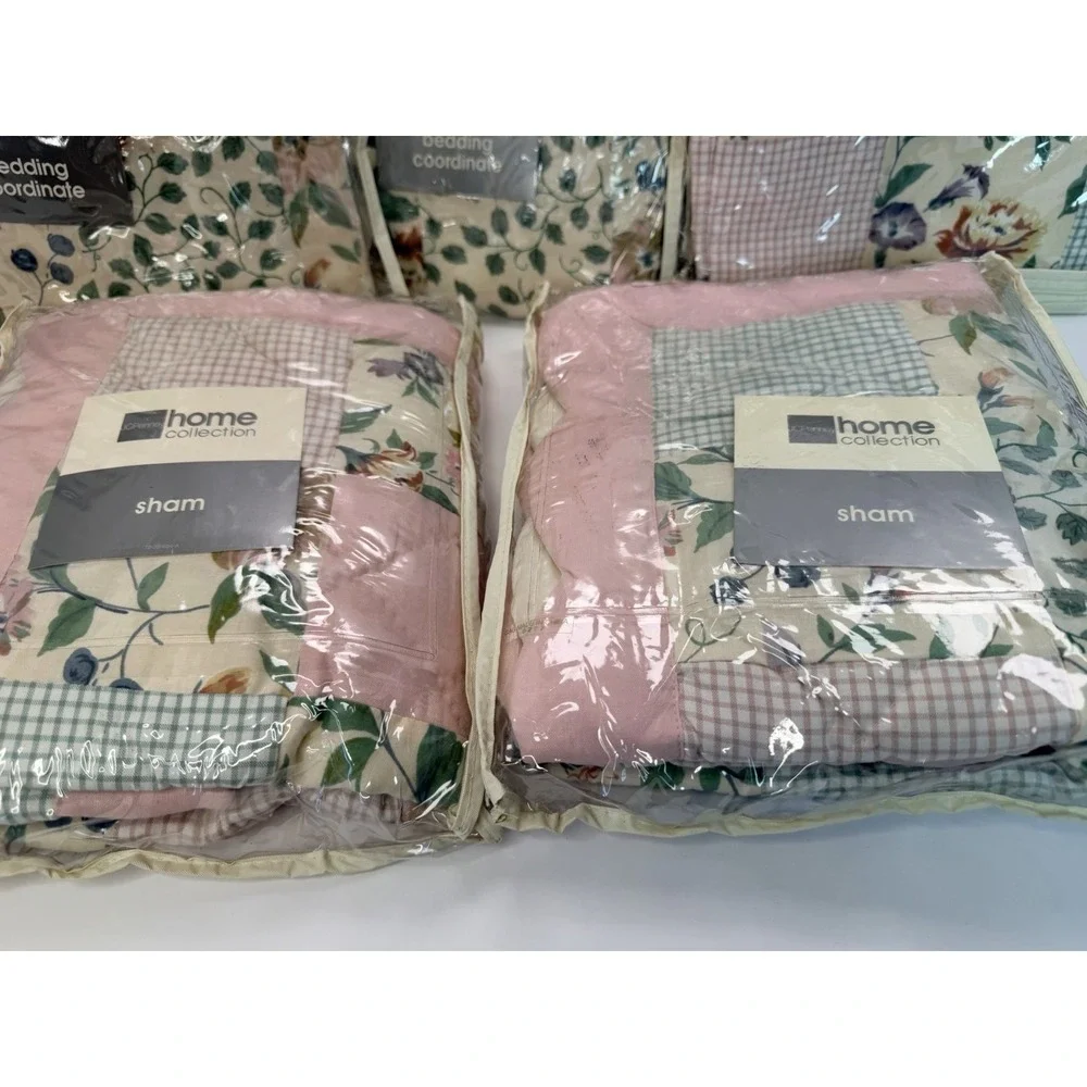 Jc Penney Valance 70x12 Standard Sham Set Quilted Matching Floral Pink Vintage
